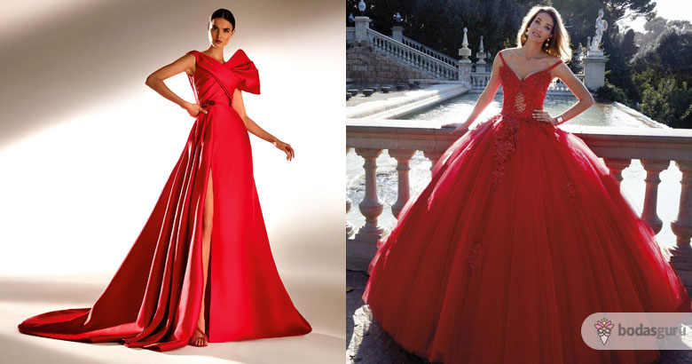vestido de novia rojo