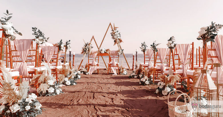 recepción de boda en la playa